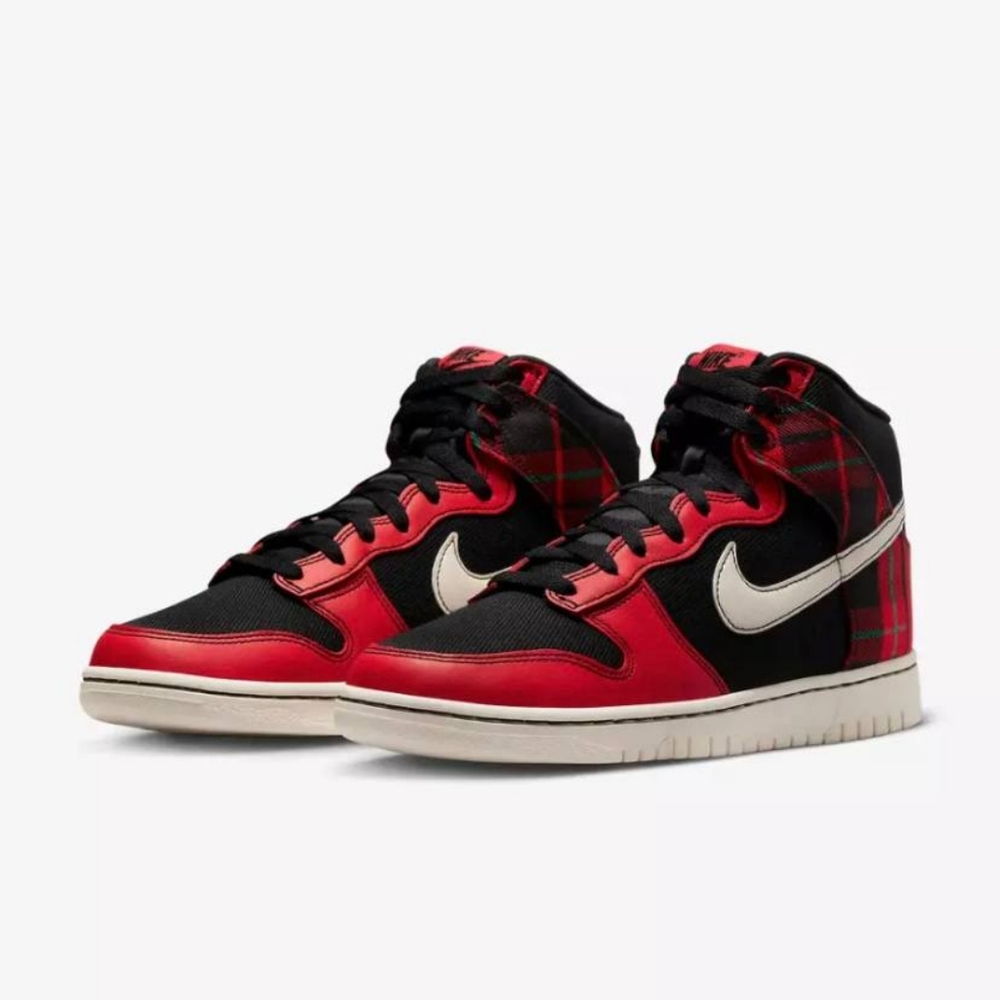 Size 8.5 - Nike Dunk SE High Tartan Plaid (DV0826-001) Black Pale Ivory New